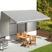 Luifel vervangingsdoek 6x3 m antraciet wit