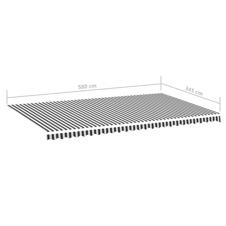 Vervangingsdoek Voor Luifel 6X3,5 M Kleurig En 600 x 350 cm Antraciet en wit