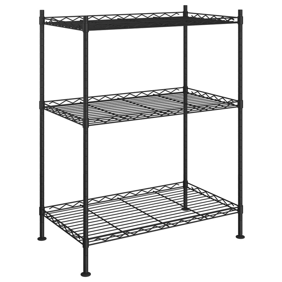 Opbergrek 3-Laags 50 Kg 60 x 35 x 76 cm Zwart