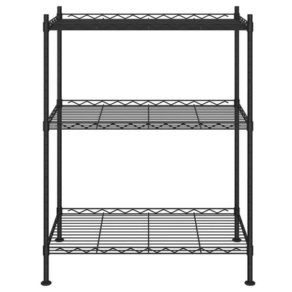 Opbergrek 3-Laags 50 Kg 60 x 35 x 76 cm Zwart