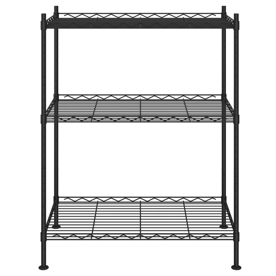 Opbergrek 3-Laags 50 Kg 60 x 35 x 76 cm Zwart