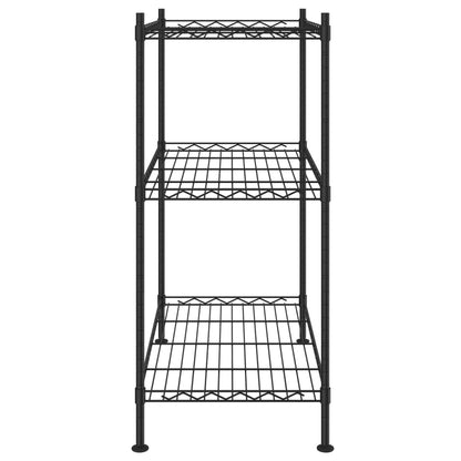 Opbergrek 3-Laags 50 Kg 60 x 35 x 76 cm Zwart