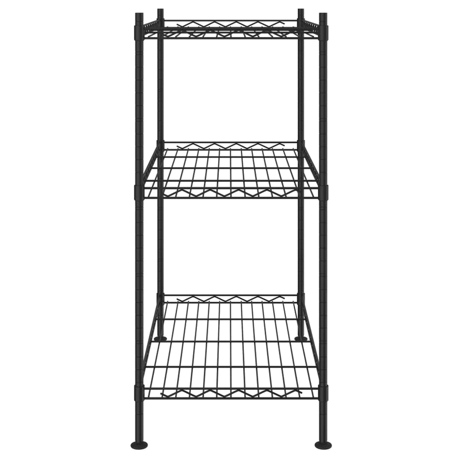 Opbergrek 3-Laags 50 Kg 60 x 35 x 76 cm Zwart