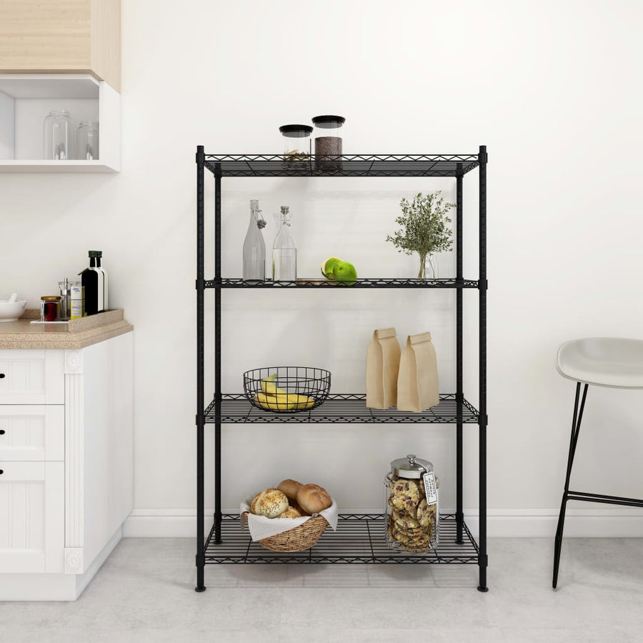 Opbergrek 4-Laags 200 Kg 90 x 35 x 137 cm Zwart