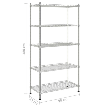 Opbergrek 5-Laags 250 Kg Kleurig 90 x 35 x 180 cm Chroom