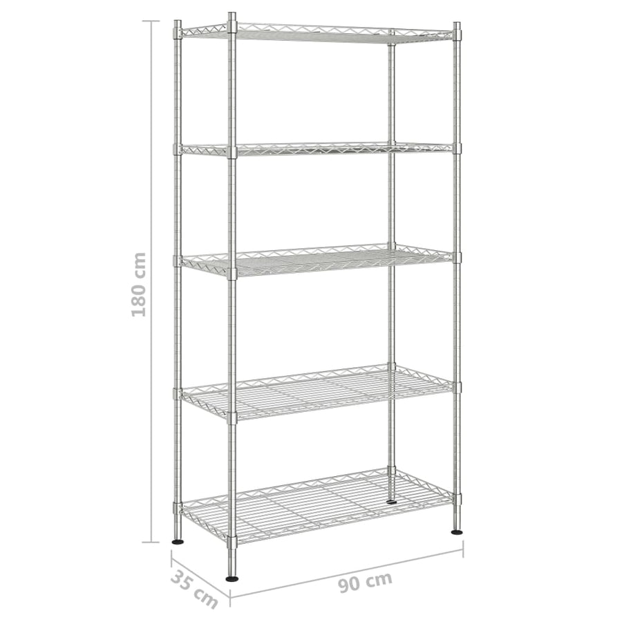 Opbergrek 5-Laags 250 Kg Kleurig 90 x 35 x 180 cm Chroom