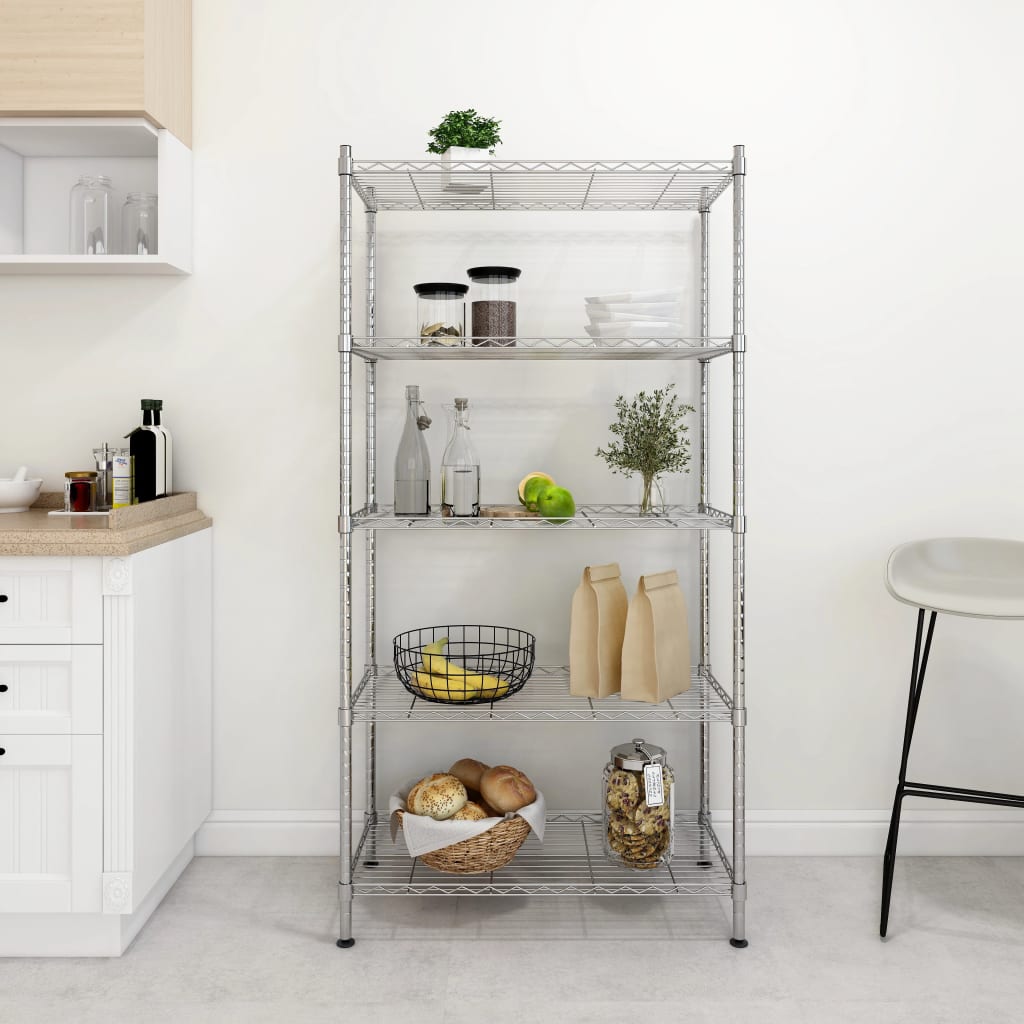 Opbergrek 5-Laags 250 Kg Kleurig 90 x 35 x 180 cm Chroom