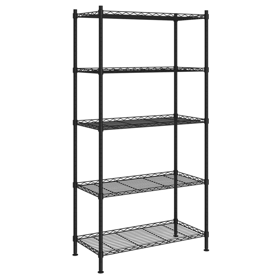 Opbergrek 5-Laags 250 Kg 90 x 35 x 180 cm Zwart