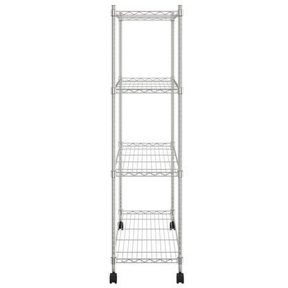 Opbergrek 4-Laags Met Wielen 200 Kg 90X35X142 Cm Chroomkleurig