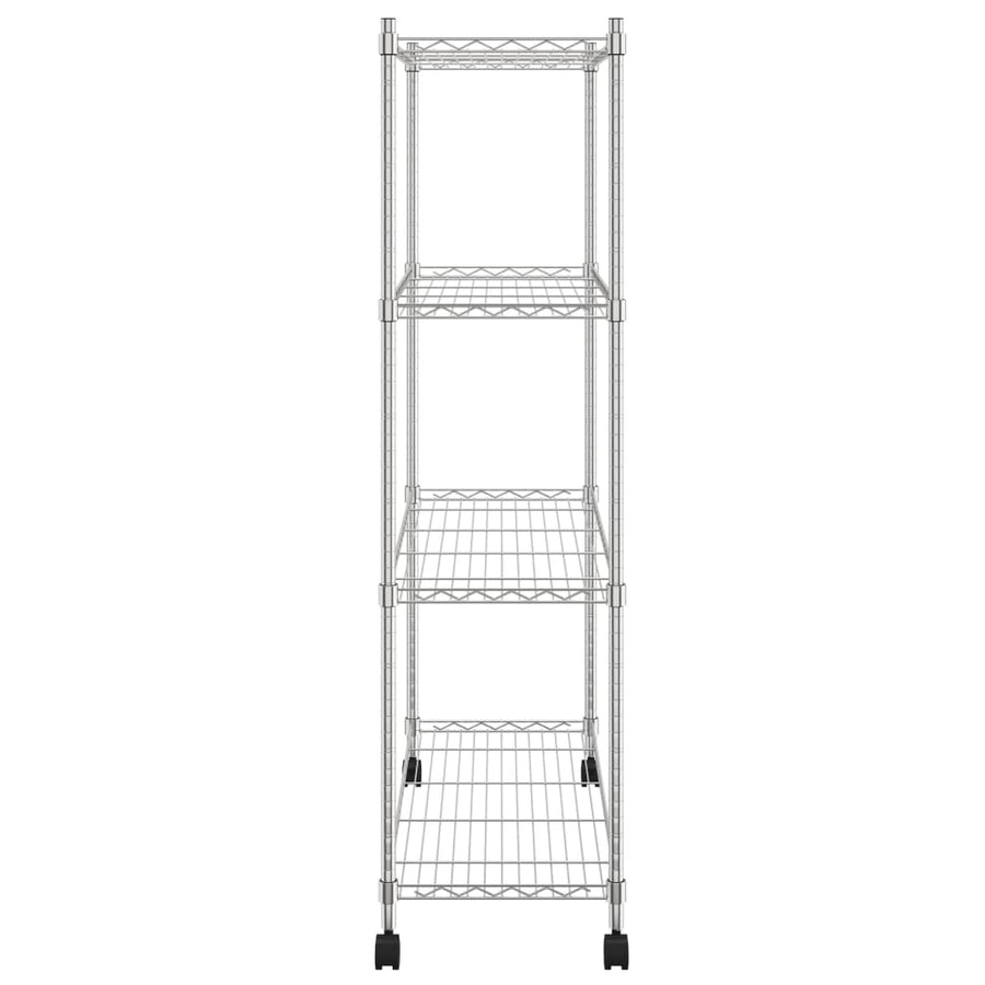 Opbergrek 4-Laags Met Wielen 200 Kg 90X35X142 Cm Chroomkleurig