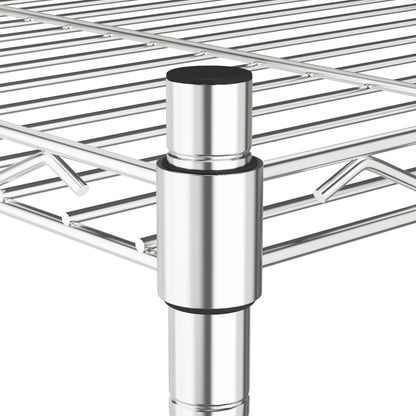 Opbergrek 4-Laags Met Wielen 200 Kg 90X35X142 Cm Chroomkleurig