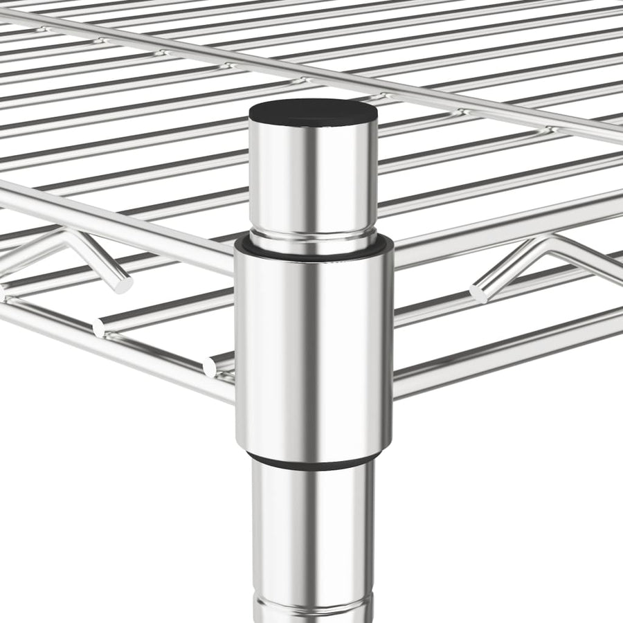 Opbergrek 4-Laags Met Wielen 200 Kg 90X35X142 Cm Chroomkleurig
