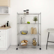 Opbergrek 4-laags 90x35x142 cm chroom