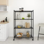 Opbergrek 4-laags 90x35x142 cm zwart