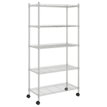 Opbergrek 5-Laags Met Wielen 250 Kg Kleurig 75 x 35 x 155 cm Chroom