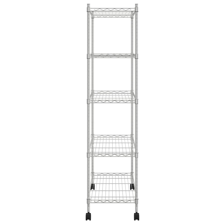 Opbergrek 5-Laags Met Wielen 250 Kg Kleurig 75 x 35 x 155 cm Chroom