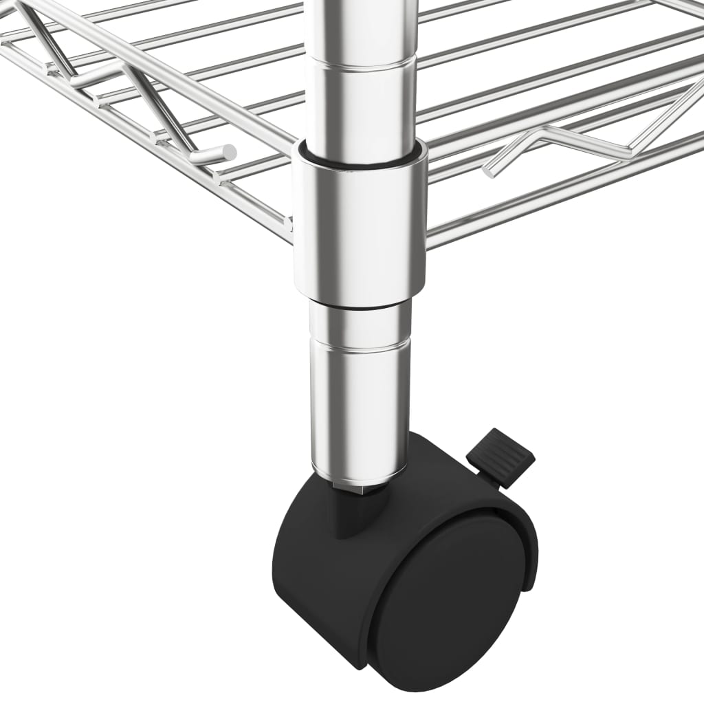 Opbergrek 5-Laags Met Wielen 250 Kg Kleurig 75 x 35 x 155 cm Chroom