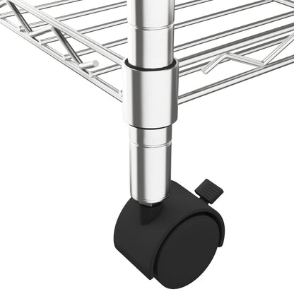 Opbergrek 5-Laags Met Wielen 250 Kg Kleurig 75 x 35 x 155 cm Chroom
