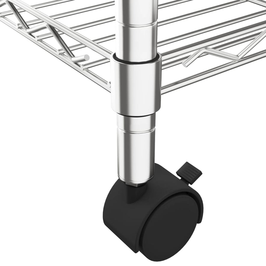 Opbergrek 5-Laags Met Wielen 250 Kg Kleurig 75 x 35 x 155 cm Chroom