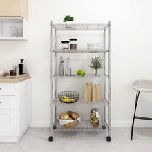 Opbergrek 5-Laags Met Wielen 250 Kg Kleurig 75 x 35 x 155 cm Chroom