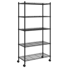 Opbergrek 5-Laags Met Wielen 250 Kg 75 x 35 x 155 cm Zwart