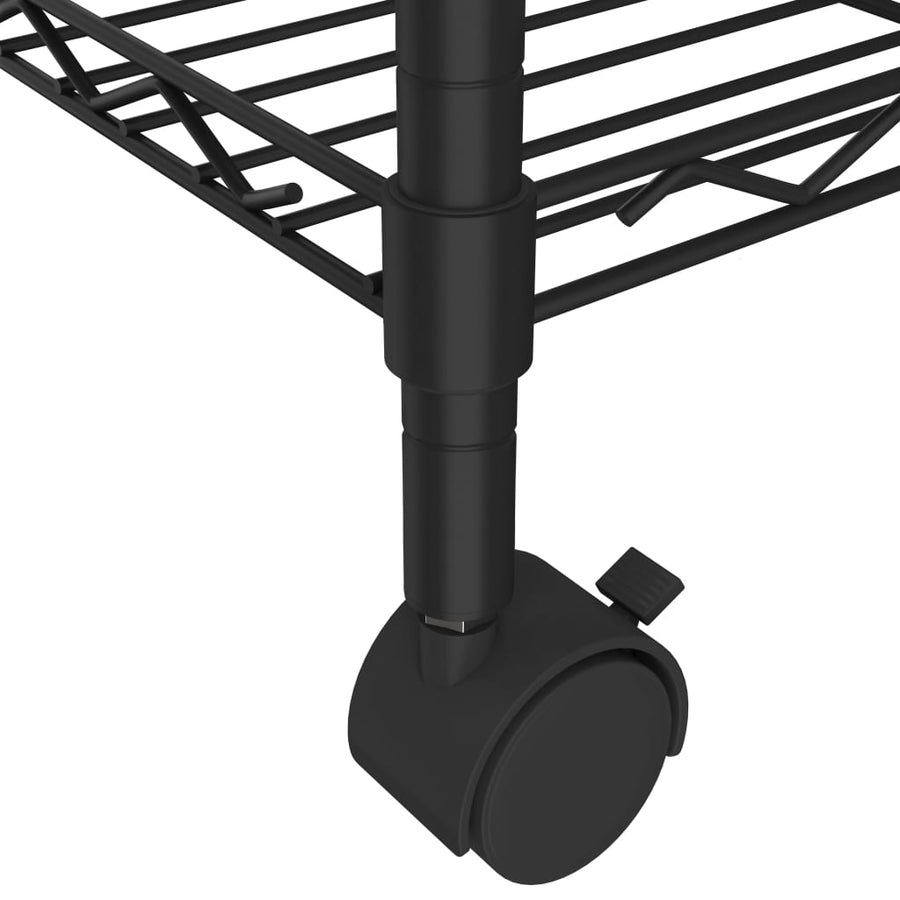 Opbergrek 5-Laags Met Wielen 250 Kg 75 x 35 x 155 cm Zwart