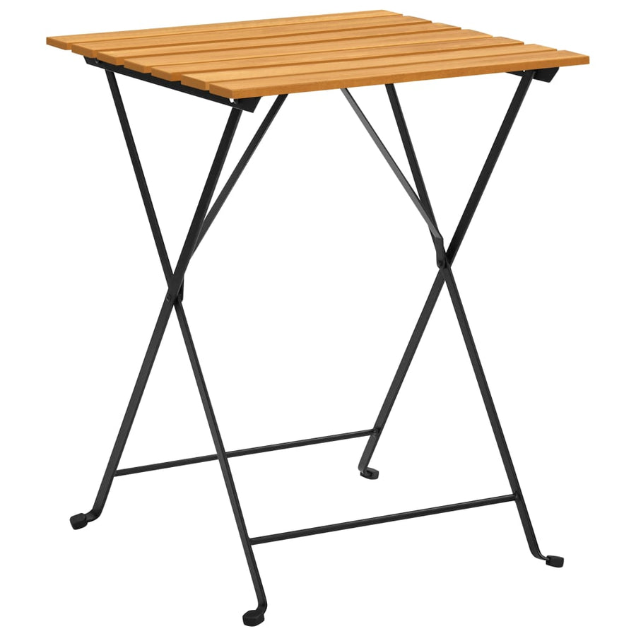 Bistrotafel 55X54X7 Cm Massief Acaciahout Zwart