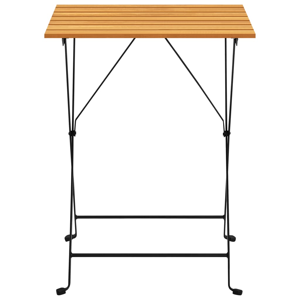 Bistrotafel 55X54X7 Cm Massief Acaciahout Zwart