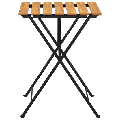 Bistrotafel 55X54X7 Cm Massief Acaciahout Zwart