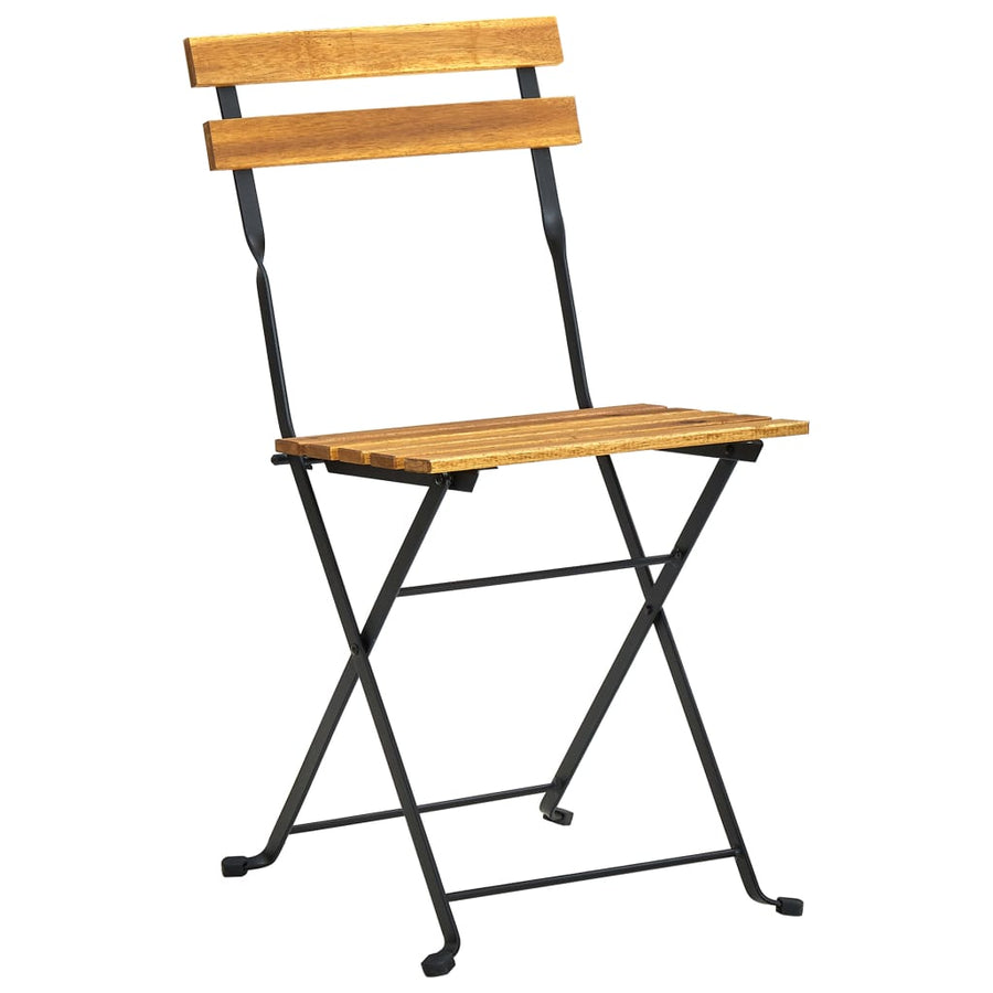 Bistrostoelen Inklapbaar Massief Acaciahout 4 Zwart