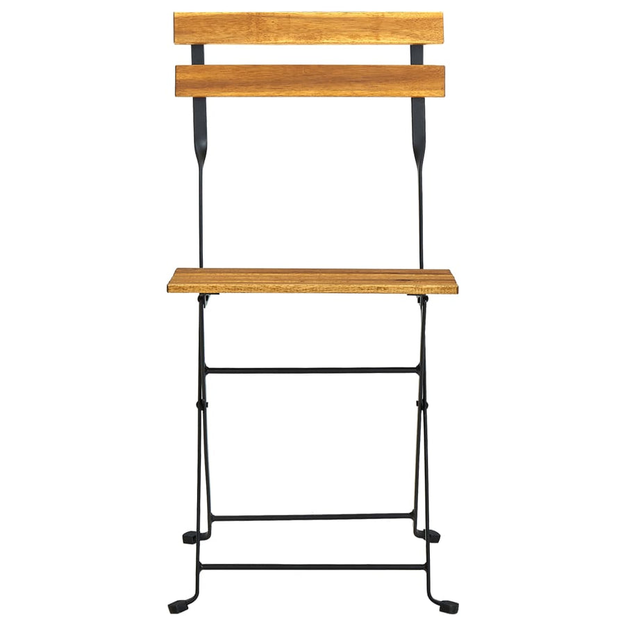 Bistrostoelen Inklapbaar Massief Acaciahout 4 Zwart