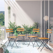 Folding bistro chairs 4 pcs solid acacia wood