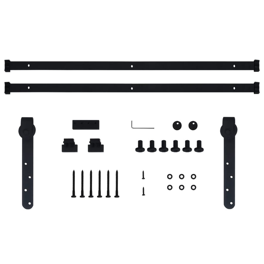 Ophangset Voor Minischuifdeur Koolstofstaal 183 cm Zwart