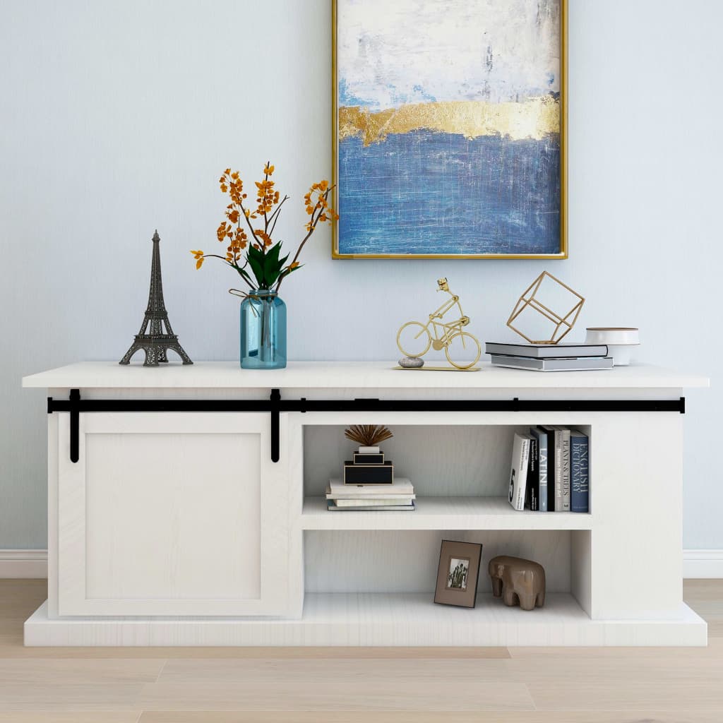 Ophangset Voor Minischuifdeur Koolstofstaal 183 cm Zwart