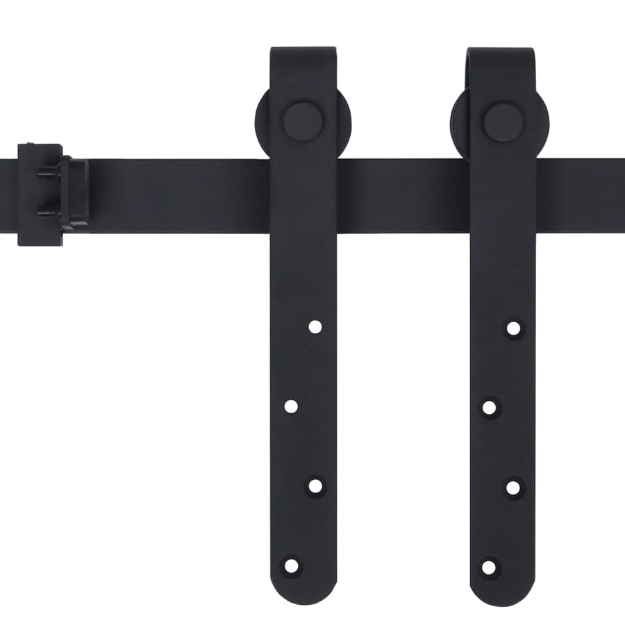 Ophangset voor minischuifdeur 200 cm koolstofstaal 200 cm Zwart