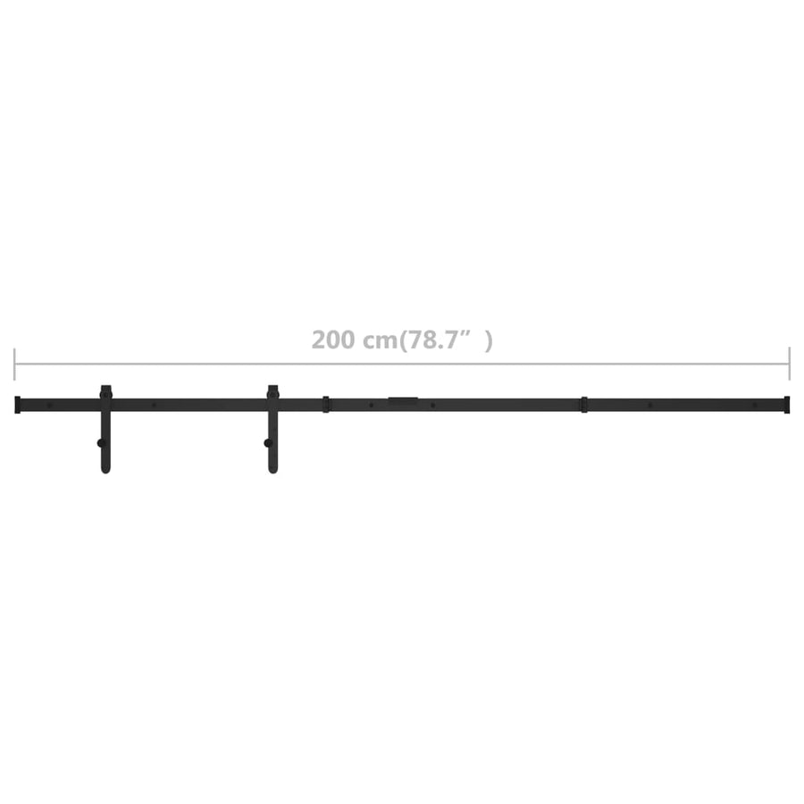 Ophangset voor minischuifdeur 200 cm koolstofstaal 200 cm Zwart