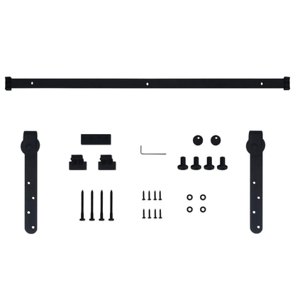 Ophangset Voor Minischuifdeur 122 Cm Koolstofstaal Zwart