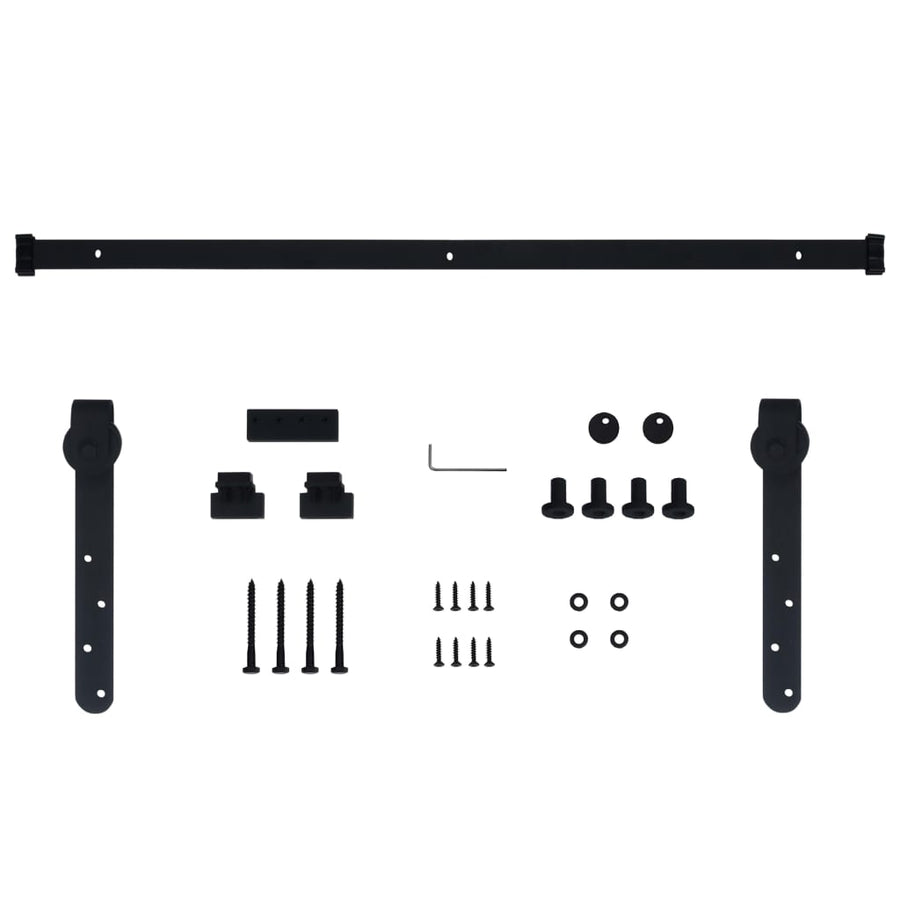Ophangset Voor Minischuifdeur 122 Cm Koolstofstaal Zwart