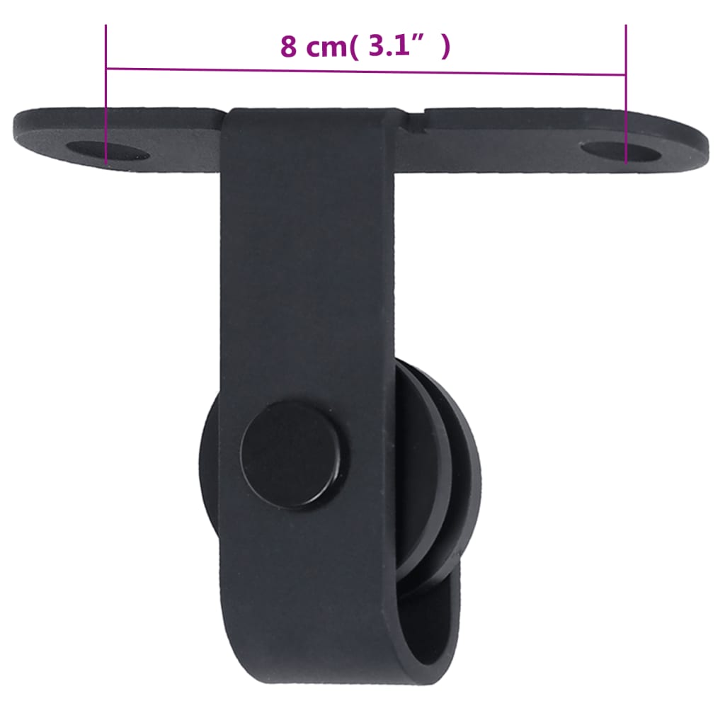Ophangset Voor Minischuifdeur Koolstofstaal 183 cm Zwart
