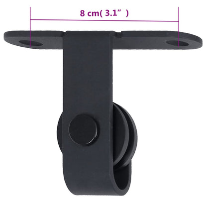 Ophangset Voor Minischuifdeur Koolstofstaal 183 cm Zwart