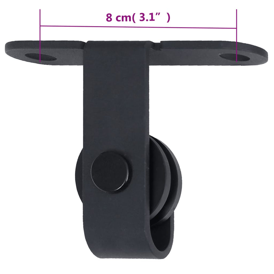 Ophangset Voor Minischuifdeur Koolstofstaal 183 cm Zwart