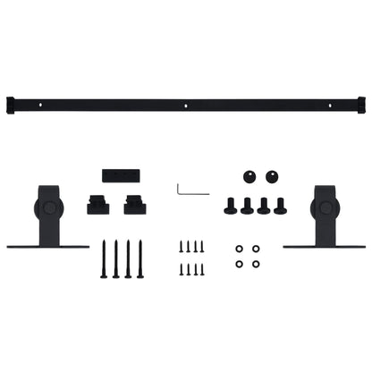 Ophangset voor minischuifdeur 152 cm koolstofstaal 152 cm Zwart
