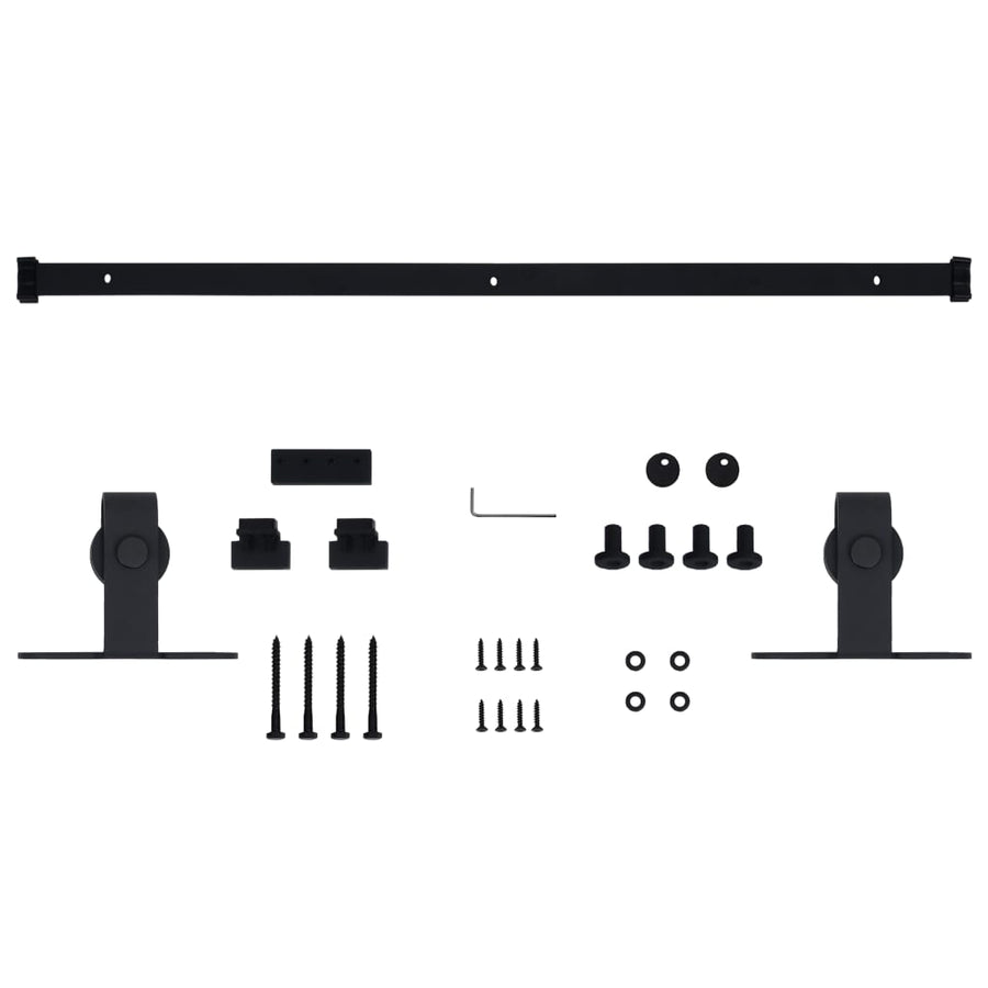 Ophangset voor minischuifdeur 152 cm koolstofstaal 152 cm Zwart