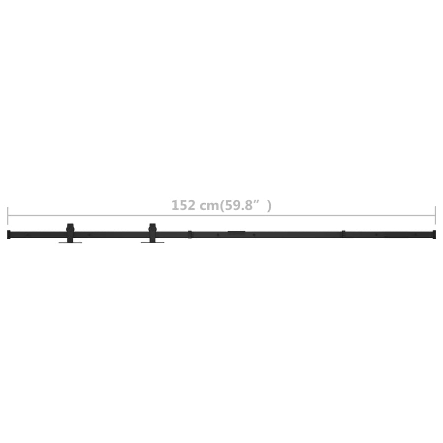 Ophangset voor minischuifdeur 152 cm koolstofstaal 152 cm Zwart