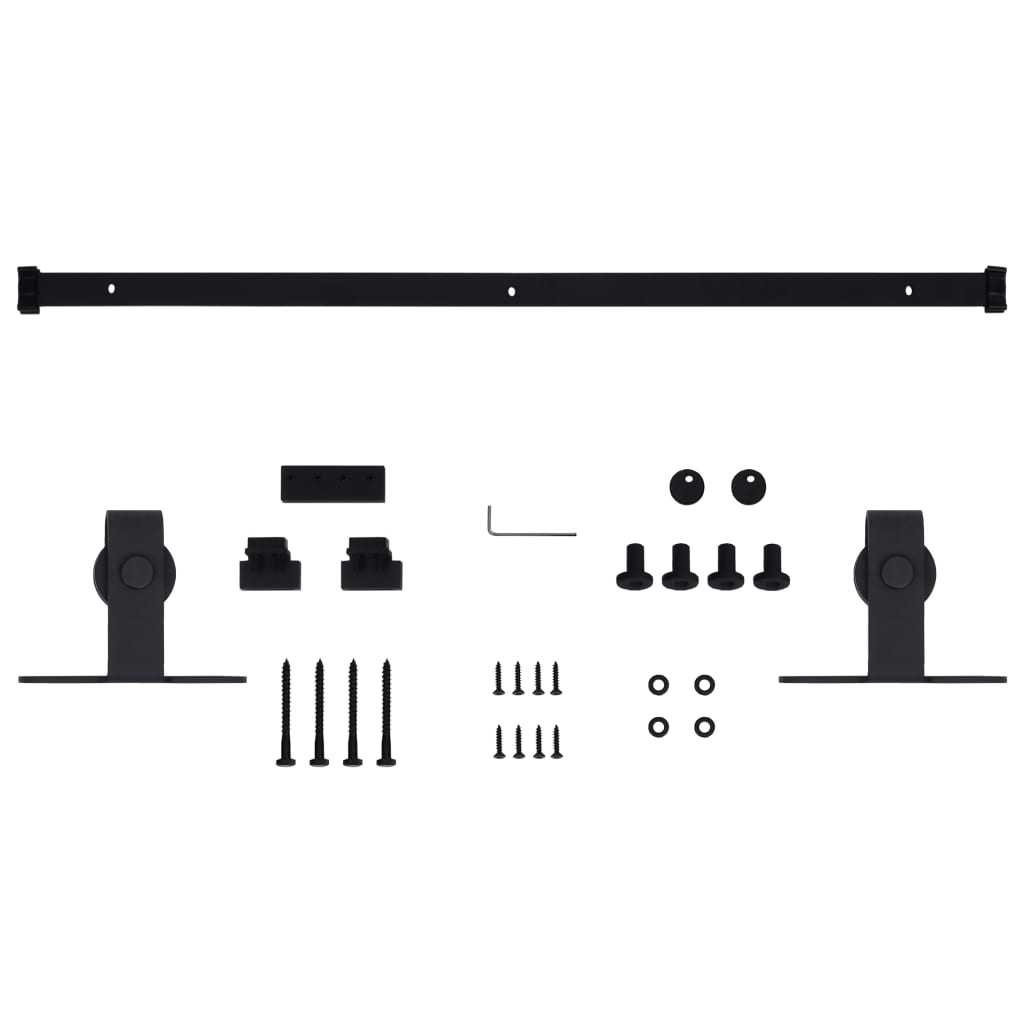 Ophangset Voor Minischuifdeur 122 Cm Koolstofstaal Zwart