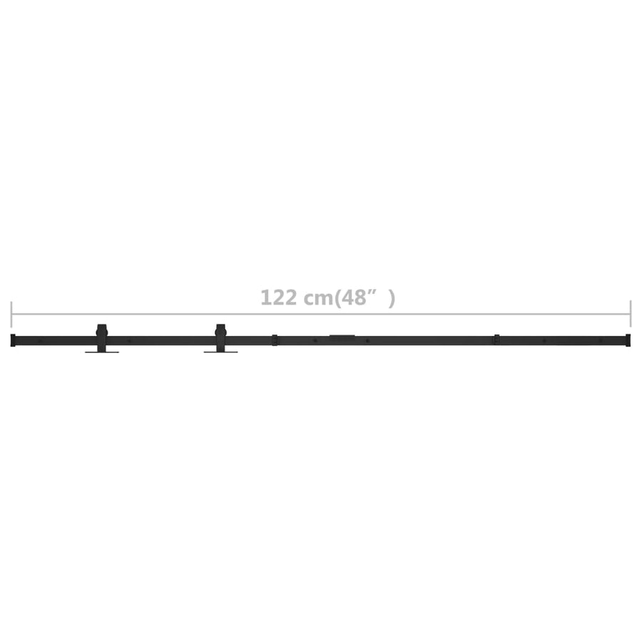 Ophangset Voor Minischuifdeur 122 Cm Koolstofstaal Zwart