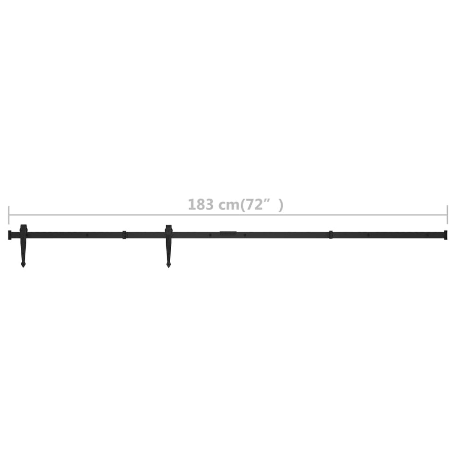 Ophangset Voor Minischuifdeur Koolstofstaal 183 cm Zwart