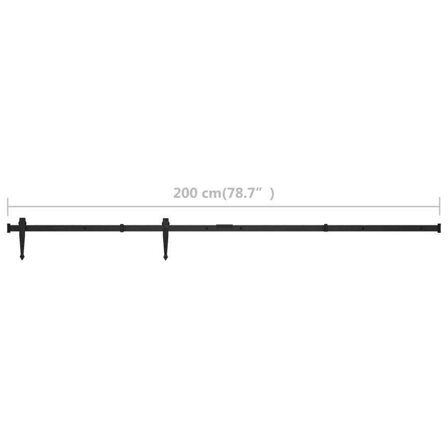 Ophangset Voor Minischuifdeur Koolstofstaal 200 cm Zwart