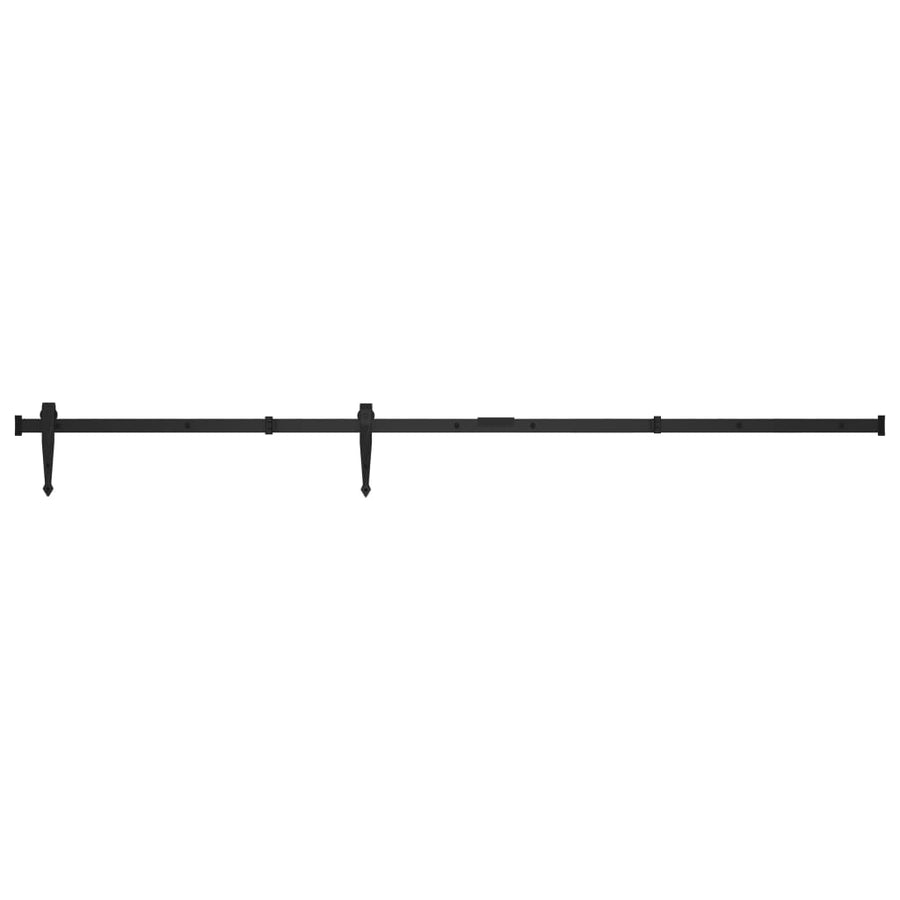 Ophangset voor minischuifdeur 152 cm koolstofstaal 152 cm Zwart