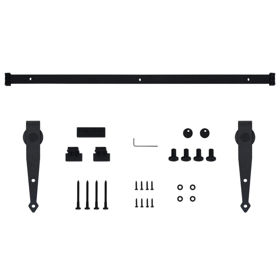 Ophangset voor minischuifdeur 152 cm koolstofstaal 152 cm Zwart